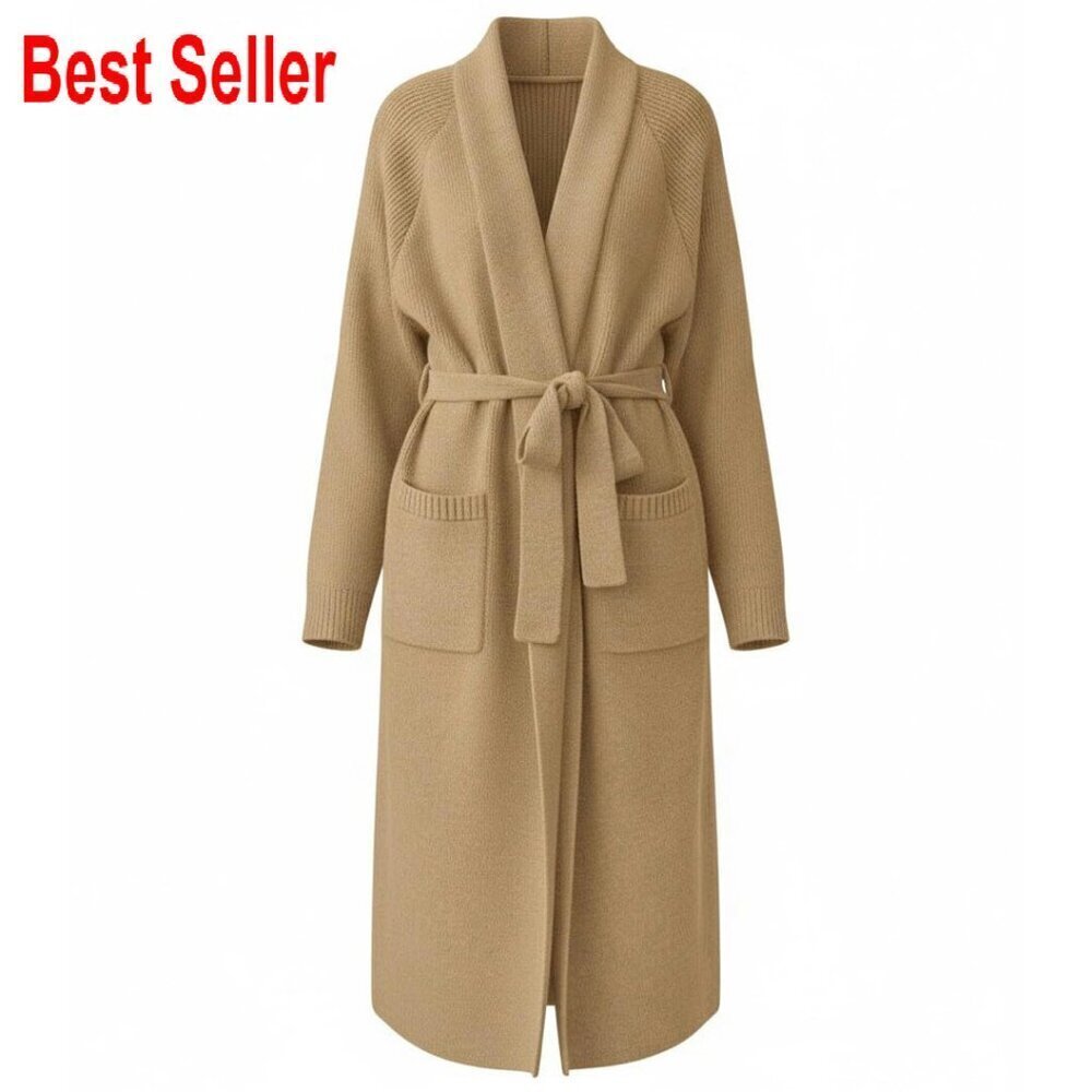 Oversized Chunky Knit Cardigan Open Front Duster Coatigan Elegant Minimal